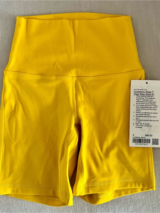lululemon athletica Pants - NWT Llululemon Align ™
High Rise Short 6” Size 2 Maize Yellow